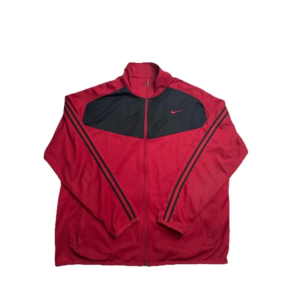 Nike Men's Red Outdoor Full Zip Up Collar Sweater  Size 2XL